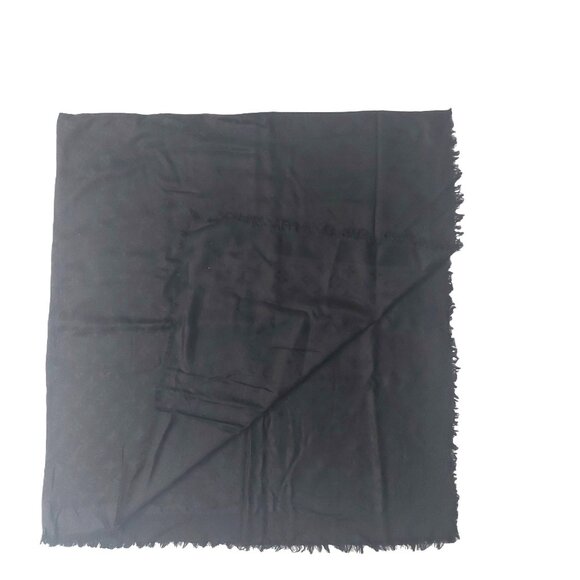 LOUIS VUITTON LV Vintage Black Monogram Scarf Wrap Scarves - Picture 1 of 7